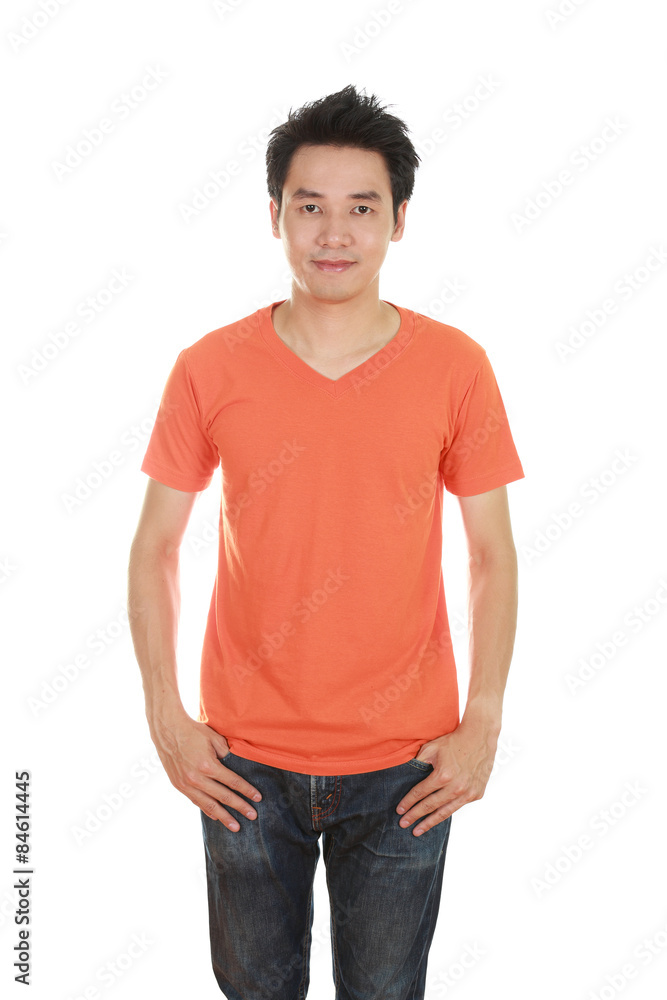 man with blank t-shirt man with blank t-shirt