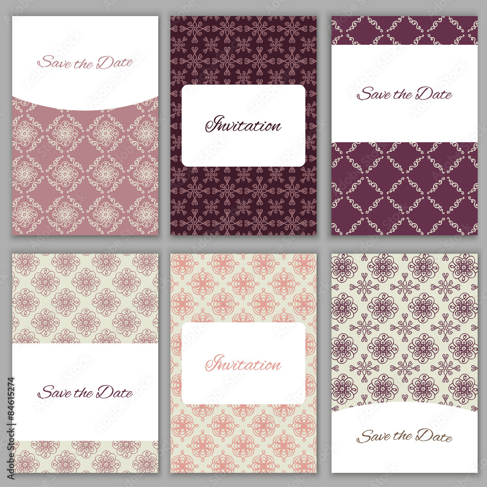 Set of save the date templates