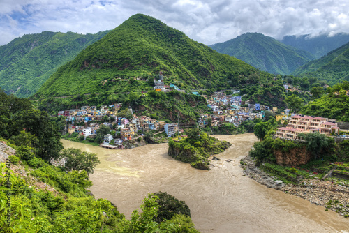 The Ganges begins at the confluence of the Bhagirathi and Alakna