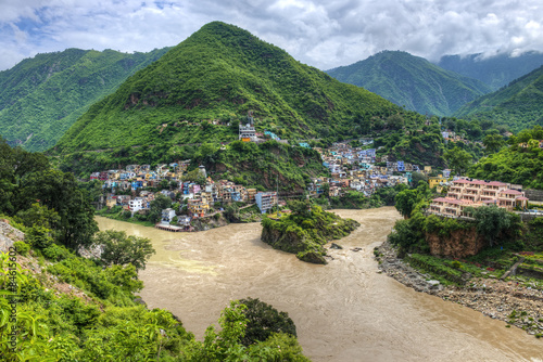 The Ganges begins at the confluence of the Bhagirathi and Alakna photo