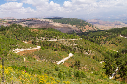 Aerial view of Galilee mountains 