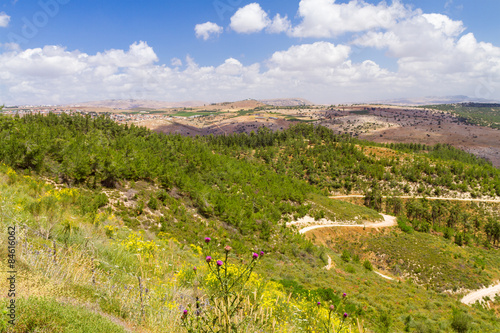 Aerial view of Galilee mountains 