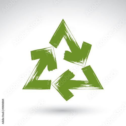Hand-painted recycle sign i...