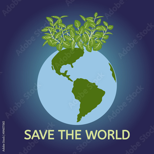 save the world save the environment vector