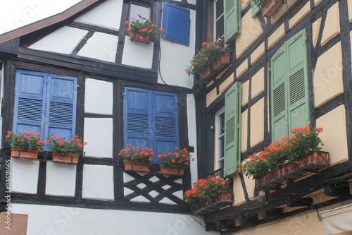 Façades de maisons à colombage en Alsace photo