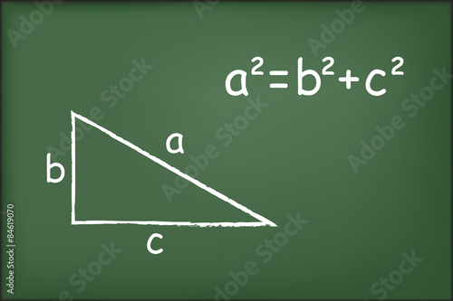 Pythagoras' theorem on blackboard