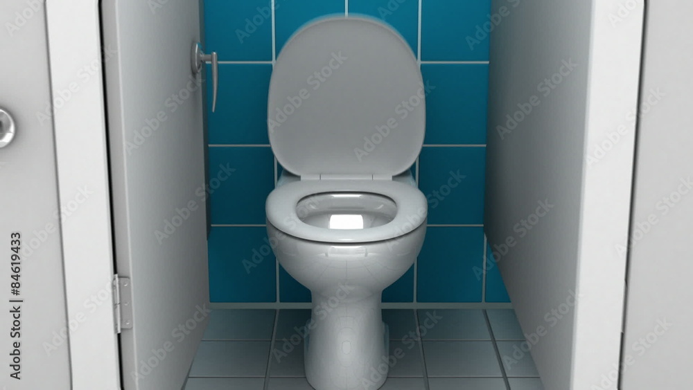 Vidéo Stock Diving into the toilet. 3D animation, green screen. Adobe Stock