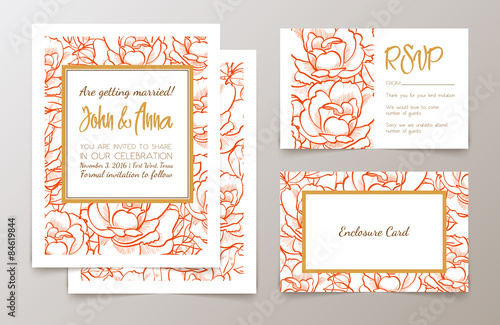 Set  weddings  invitation