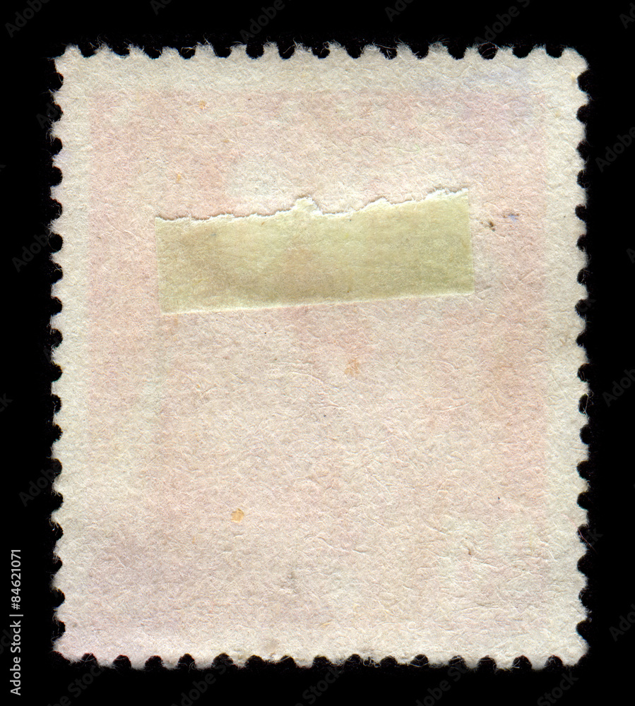 Obraz premium Reverse side of a postage stamp.