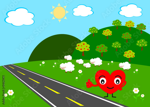 heart doing hitchhiking trying to find real love