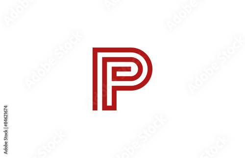 Letter P Logo vector alphabet design element template. ABC conce