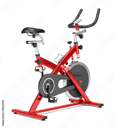 stationary exercise bike isolated on white background