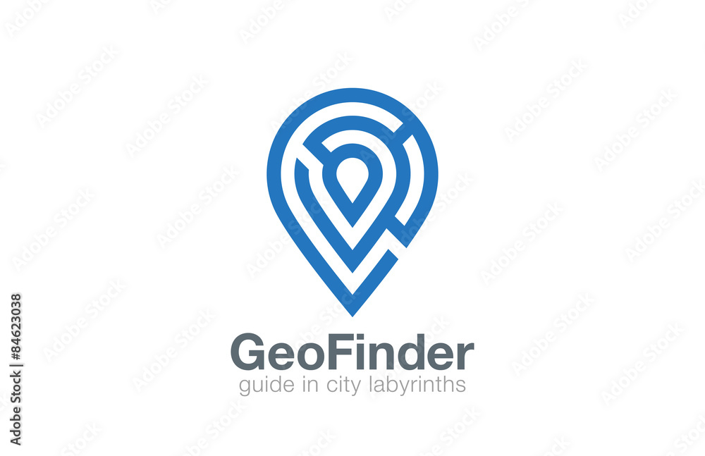 Labyrinth Logo Geo point navigation vector design template. Loca Labyrinth Logo Geo point navigation vector design template. Loca