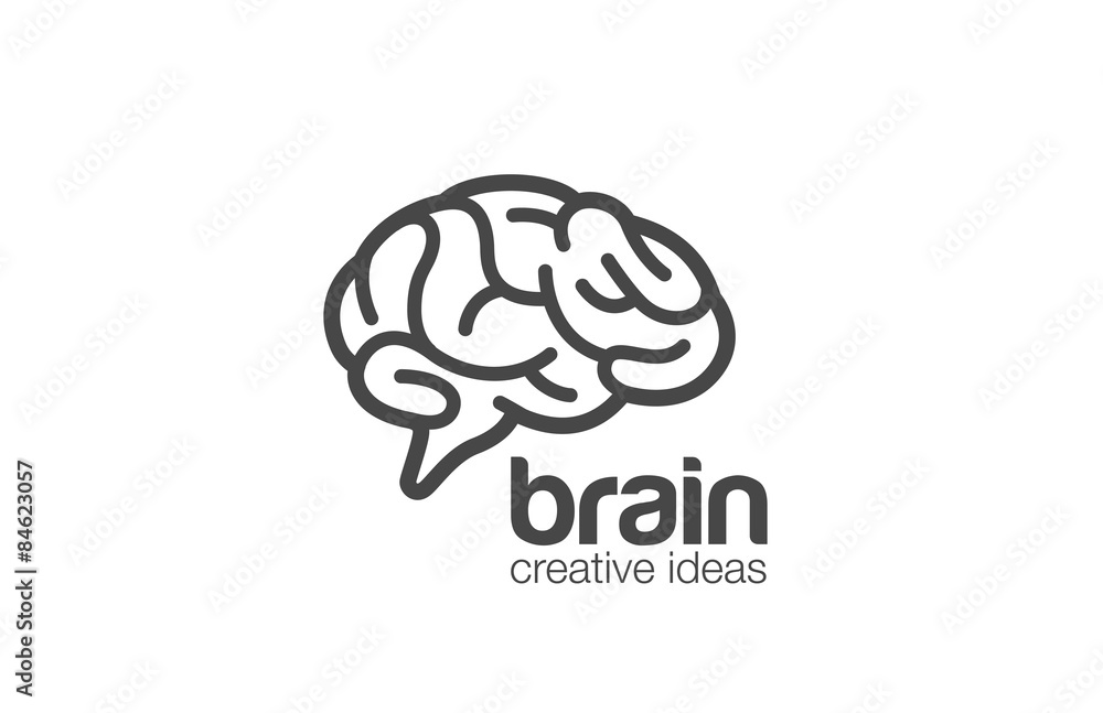 Brain Logo design vector template. Generate ideaBrainstorming