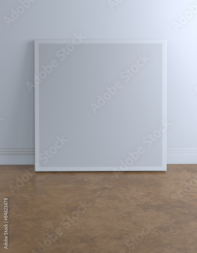 blank frame canvas in loft room with clipping path