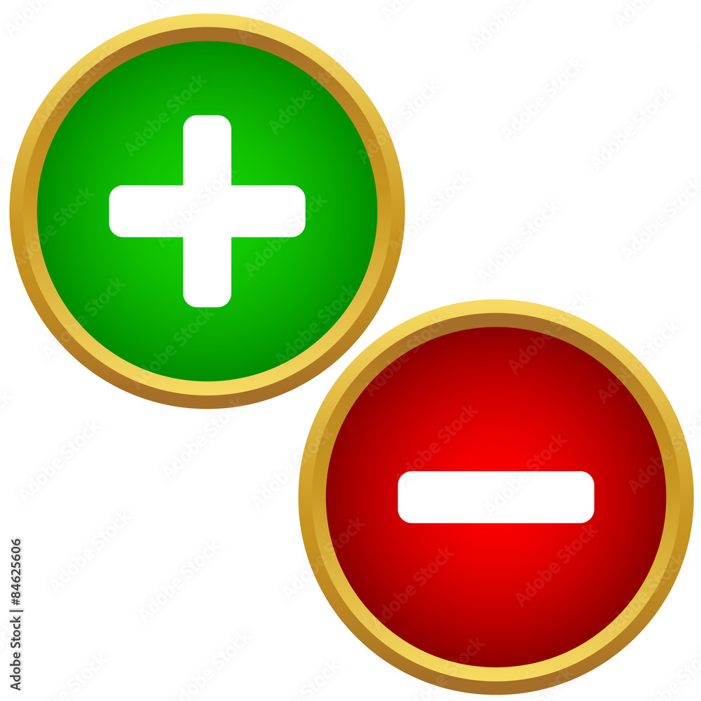 Obraz premium Positive and negative buttons