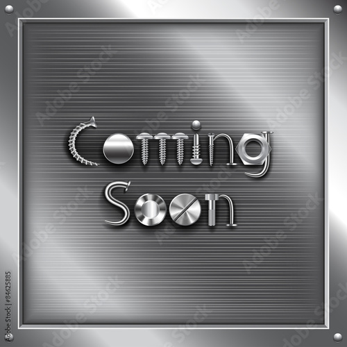 Coming soon metal steampunk concept vector