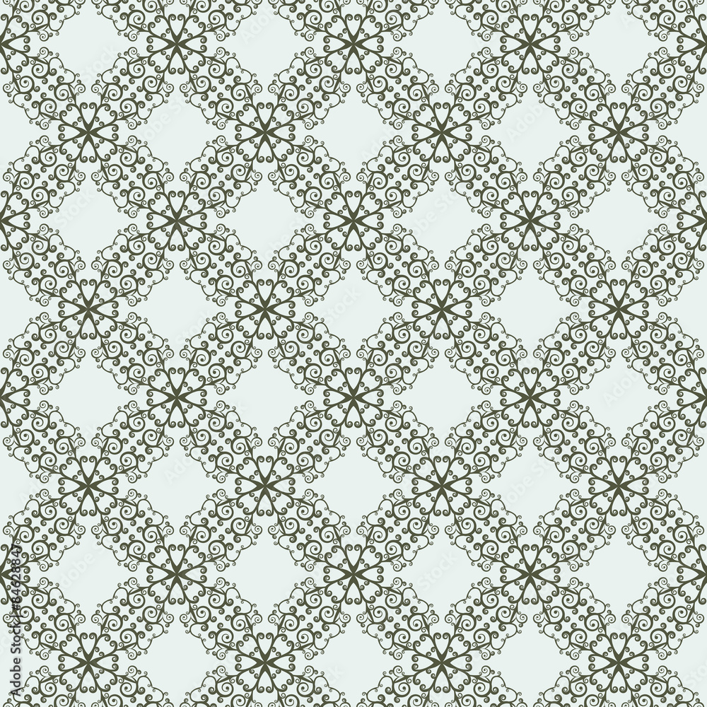 East seamless two-tone pattern with curls. Pastiche of traditional Chinese ornament. East seamless two-tone pattern with curls. Pastiche of traditional Chinese ornament.