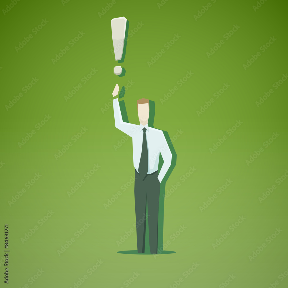 Obraz premium Businessman with exclamation mark
