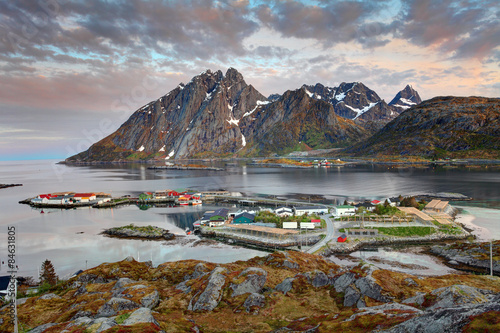 Village Sund in Norway at sunrise #84631805