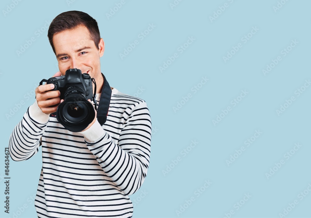 Obraz premium Photographer, journalist, male.