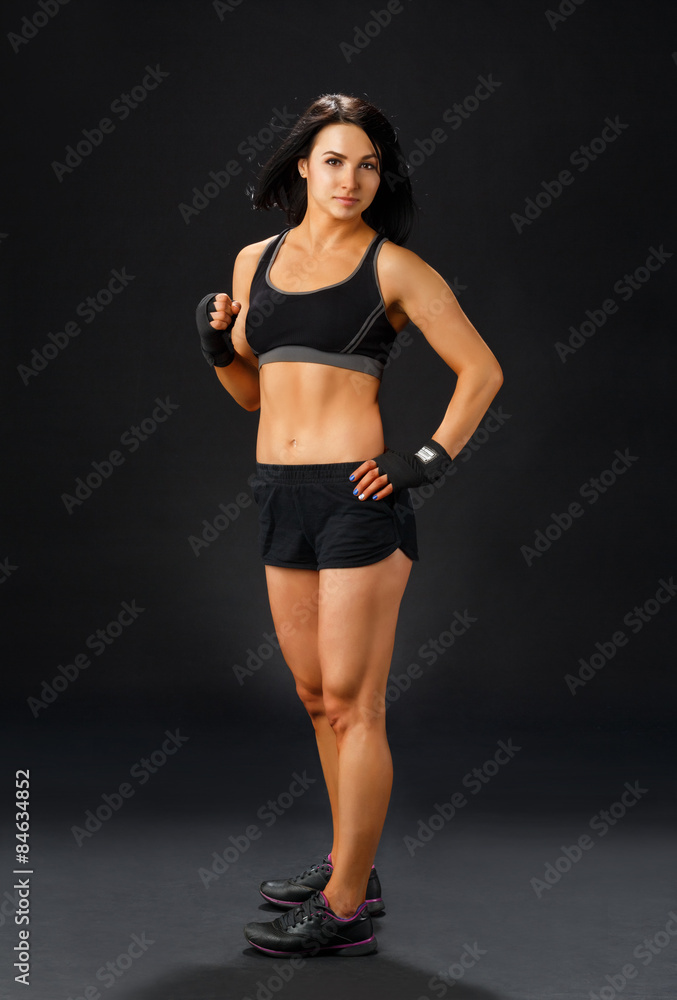 Woman doing single leg squatting Woman doing single leg squatting