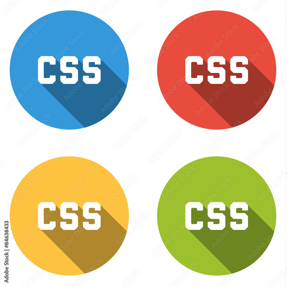 Collection of 4 isolated flat buttons for CSS Collection of 4 isolated flat buttons for CSS