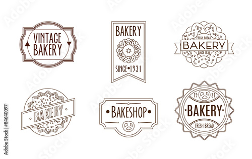 Collection of vintage retro bakery logo 