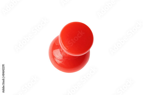 Plakat Isolated red drawing pin top view
