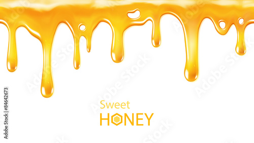 Fotografiet Dripping honey seamlessly repeatable