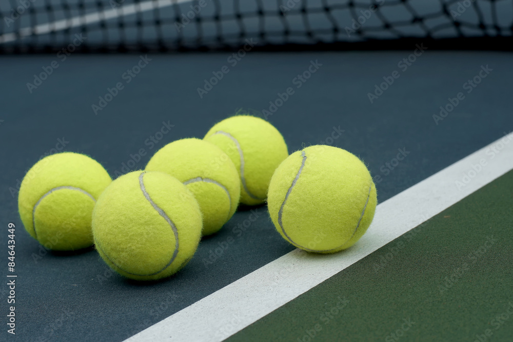 tennis ball  on court  background