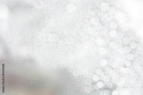 Silver background with bokeh lights