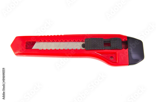 Red paper cutter isolated on a white background