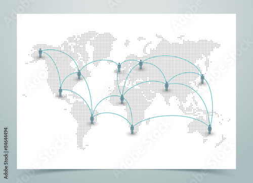 World Map Dotted Vector With Links
