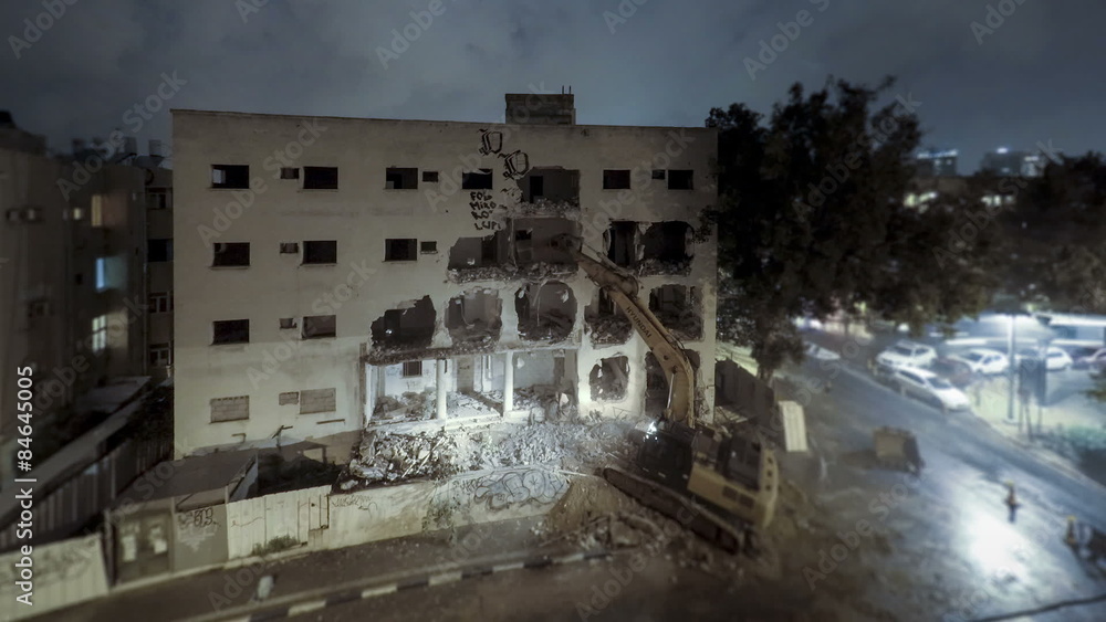 Demolition building time lapse Demolition building time lapse