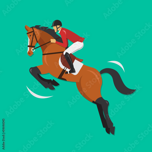 Show Jumping Horse with jockey, Equestrian sport