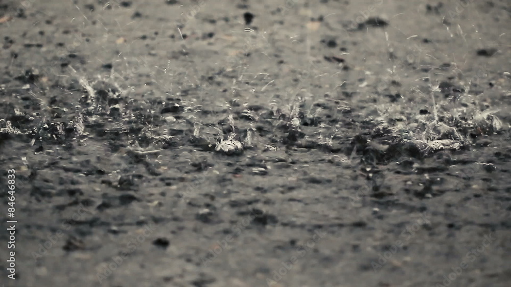Rain splattered the ground. Rain splattered the ground.