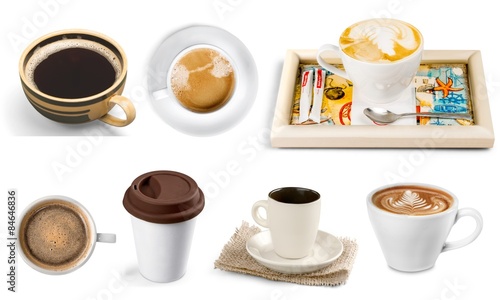 Coffee, Cappuccino, Cup.