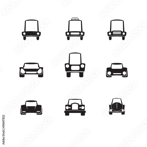 Car front side icons vector