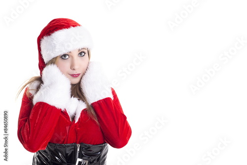 Young Woman In Santa Costume