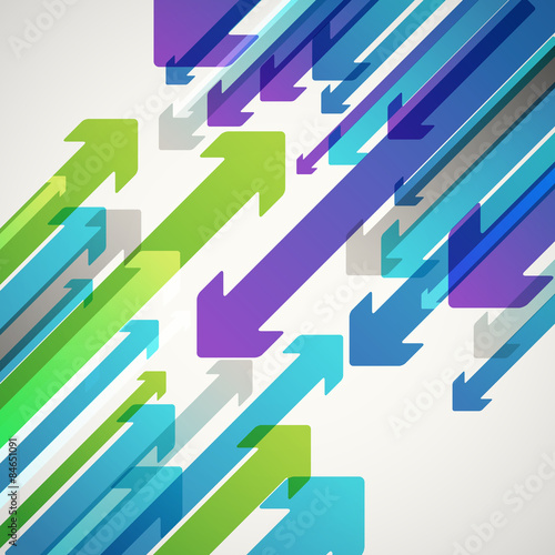 Abstract vector background of different color arrows. Design con