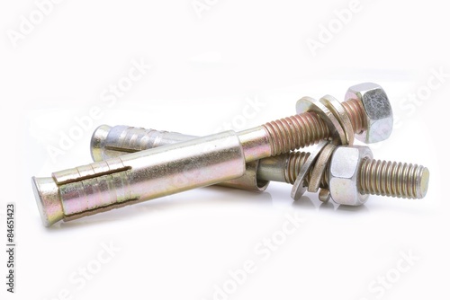 Expansion anchor on a white background