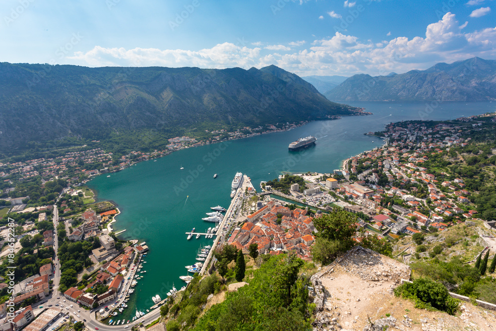Overlooking the Bay of Kotor in Montenegro