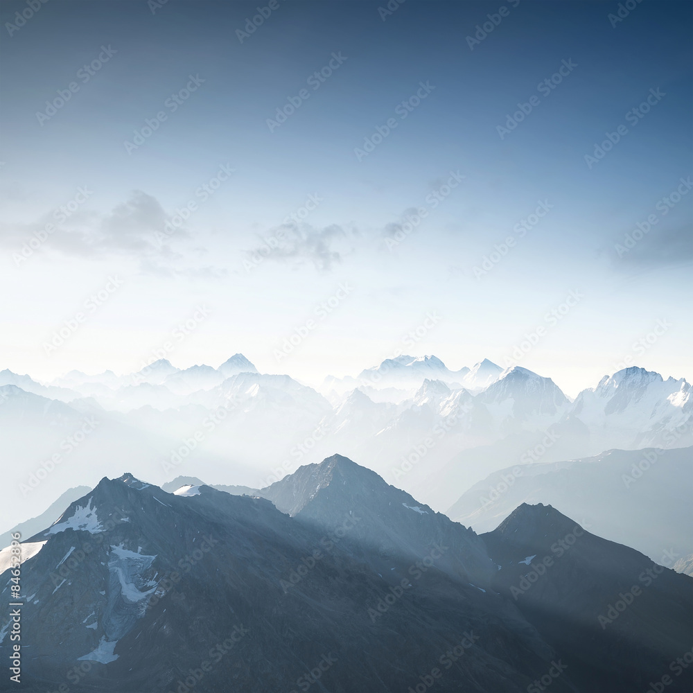 Fototapeta premium High mountain in morning time. Beautiful natural landscape