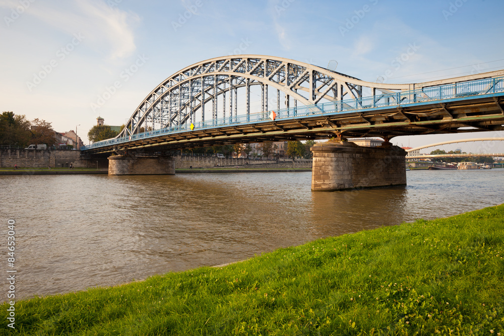 Pilsudski Bridge on Vistula River in Krakow Pilsudski Bridge on Vistula River in Krakow