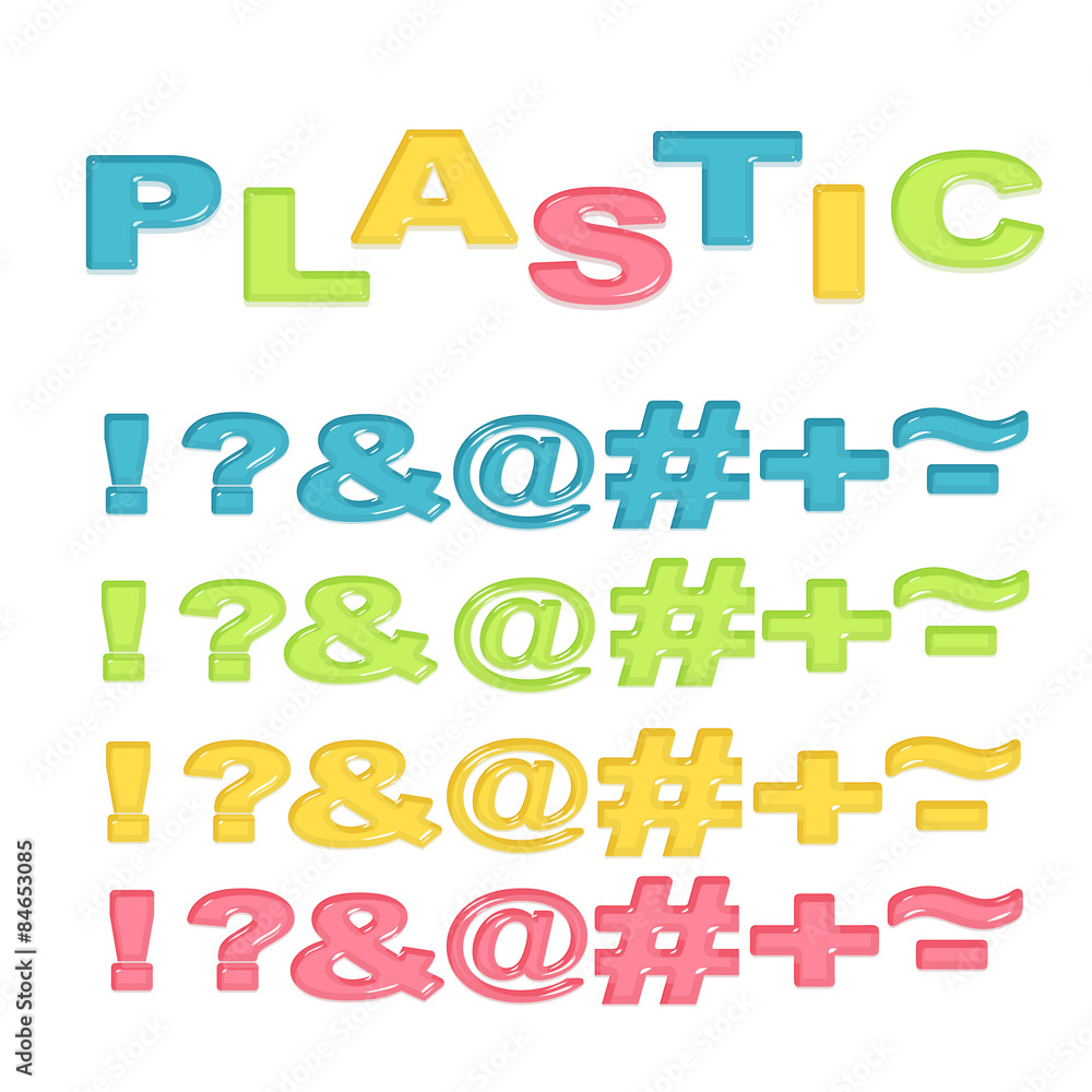 Symbols stylized colorful plastic Symbols stylized colorful plastic