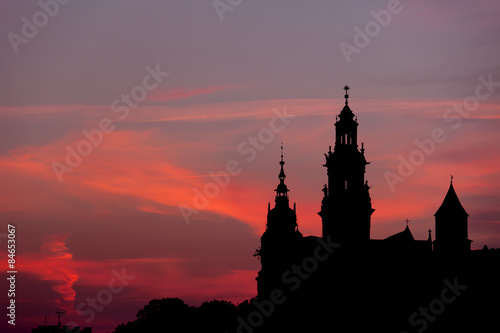 Wawel Castle and Cathedral Silhouette in Krakow
