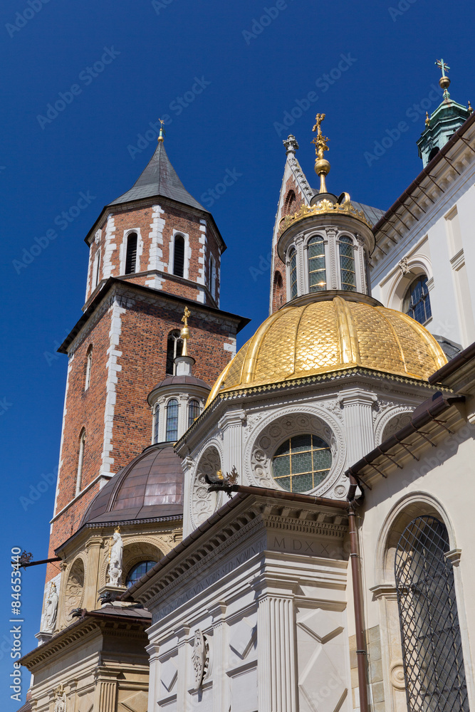 wawel cathedral on wawel hill in old town of cracow in poland