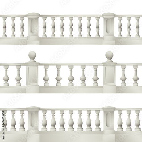  park elements : balustrade , decorative vase ,set of landscape elements,vector drawing