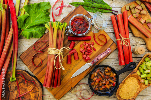 фотографія Rhubarb - cooking fresh rhubarb